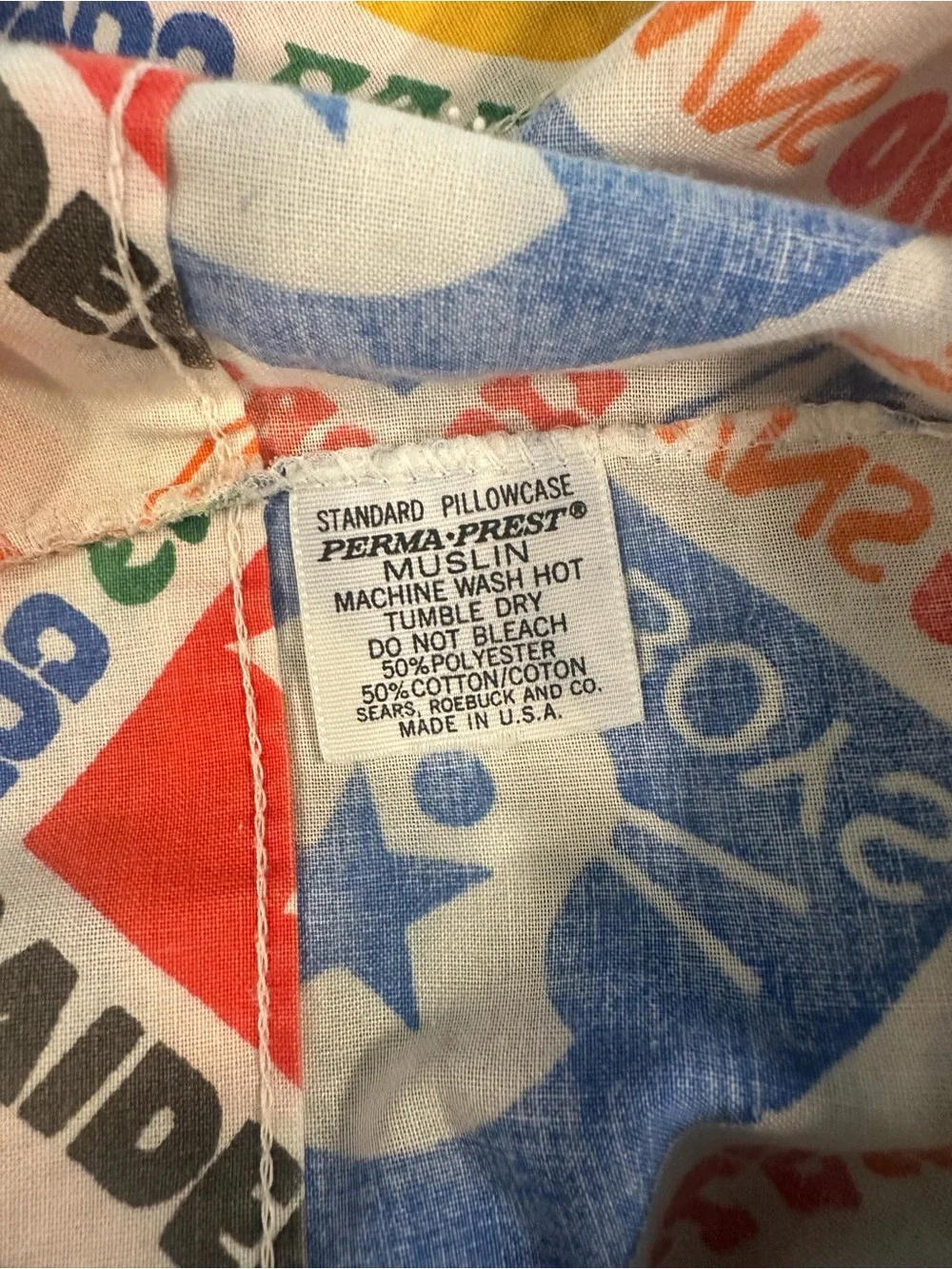 Vintage NFL Team Pillowcase Perma-Prest Muslin